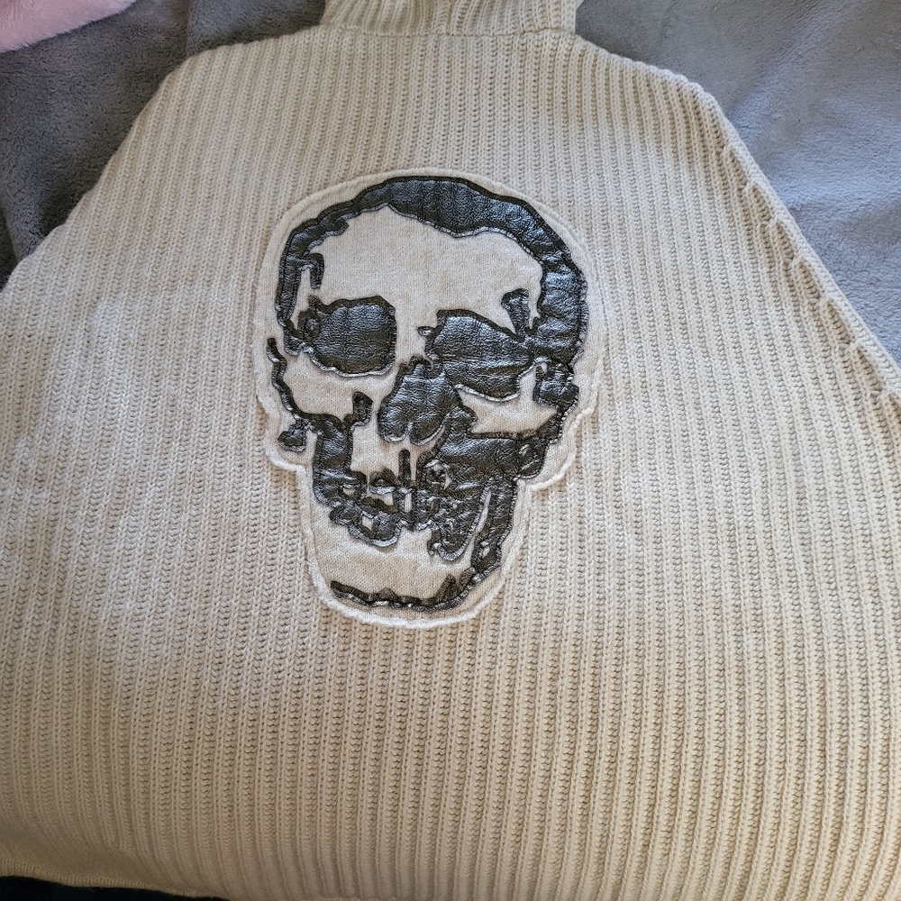 ZADIG & VOLTAIRE CREAM PONCHO. STUNNING! MOHAIR WOOL LEATHER! MUST SEE ONE SIZE!